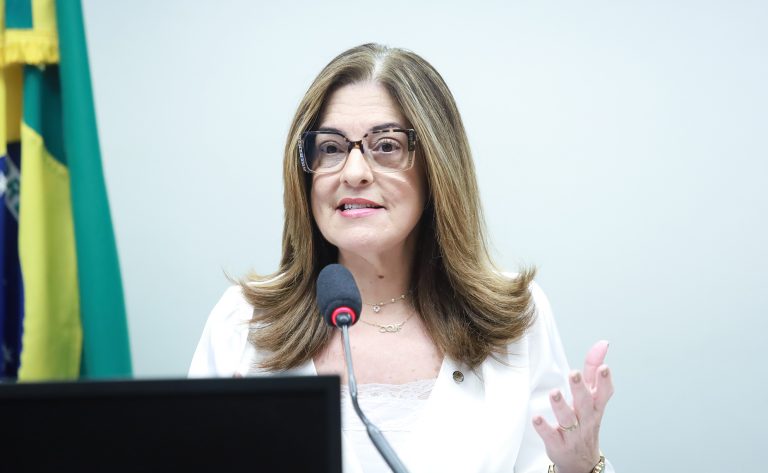 Deputada Rogéria Santos fala ao microfone