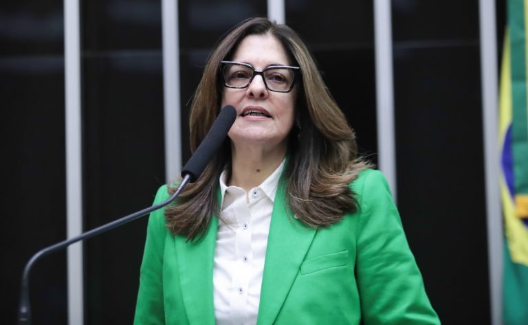 Deputada Rogéria Santos fala ao microfone