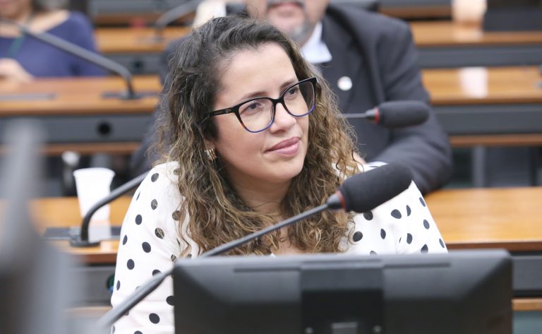 Deputada Denise Pessôa fala ao microfone