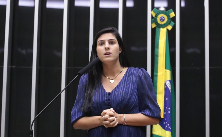 Deputada Chris Tonietto fala ao microfone