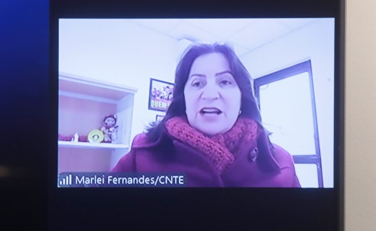 Audiência Pública Interativa - Profissionais da Educação Básica - Objetivo 16 do PNE. Vice-Presidente da Confederação Nacional dos Trabalhadores em Educação - CNTE, Marlei Fernandes de Carvalho